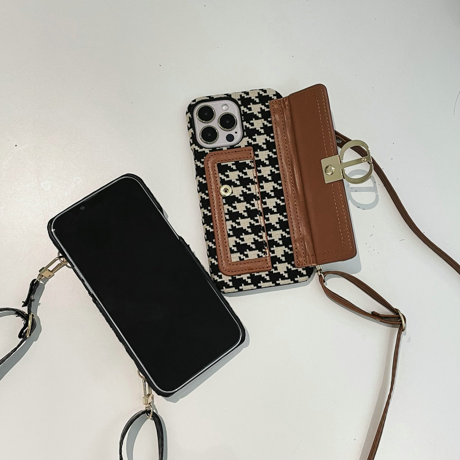 Houndstooth Wallet Case